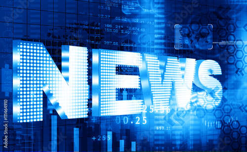 words News on digital background.