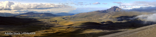 Andes. El Boliche Valley with a volcano Sincholagua
