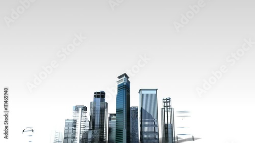 Construction building city skyline and make city in animation.2
