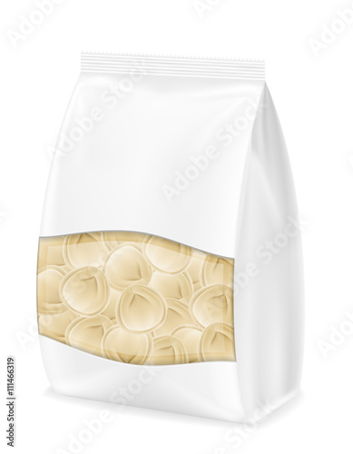dumplings pelmeni of dough with a filling in packaged vector ill