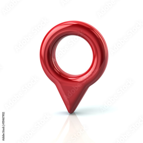 3d illustration of red map pointer pin