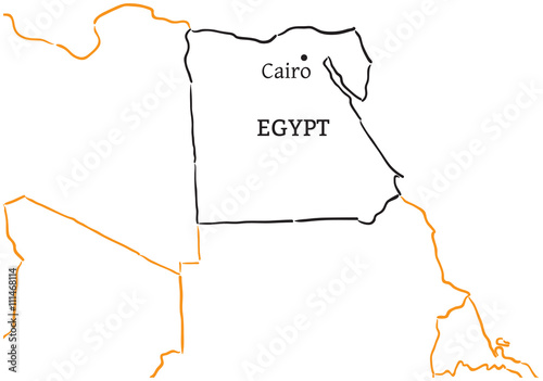 Egypt hand-drawn sketch map
