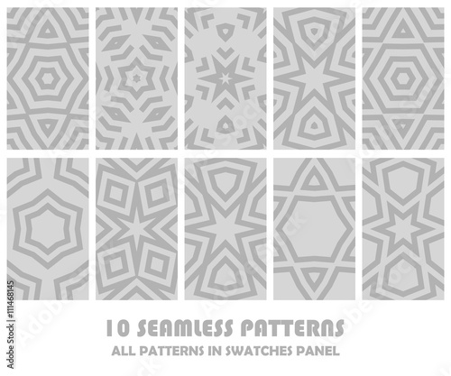 vector set of geometric seamless patterns for design