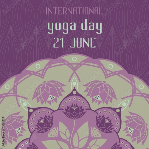 International Day of Yoga lotus decorative emblem design