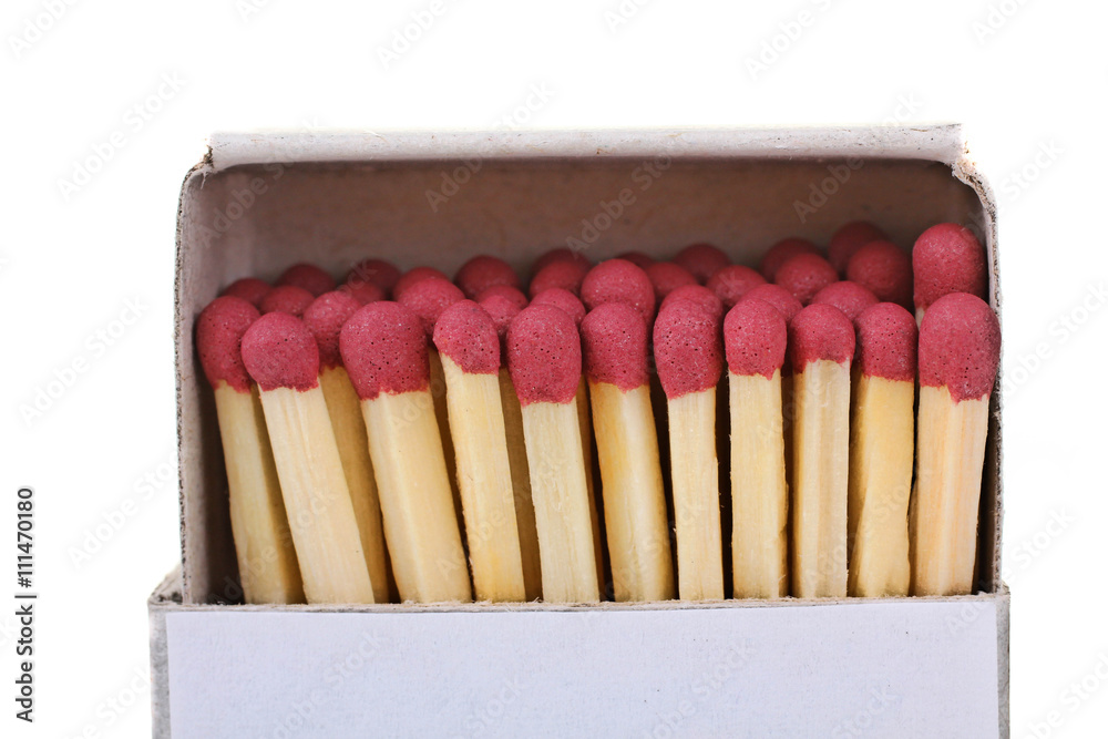 matchbox with matches isolated on white background matchbox with matches isolated on white background
