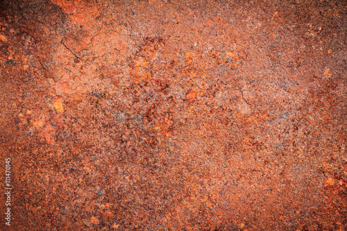 Rusty dirty iron metal plate background. Old rusty metal. Red rusted metal with copy space for text or image. Dark edged
