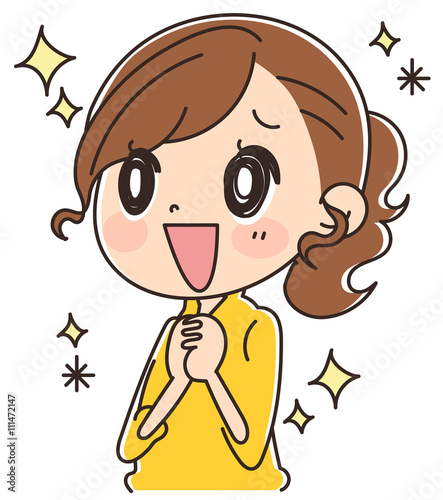 幸せそうな女性のイラスト