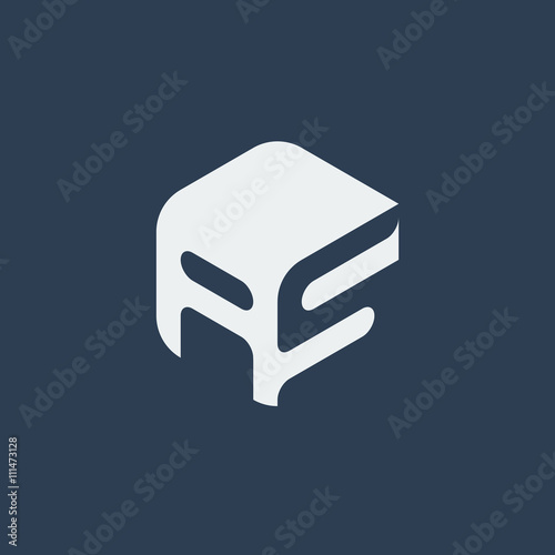 AS Logo.. Vector Graphic Business Branding Letter Element Illustration. Cube Negative Space Design. Dark Background