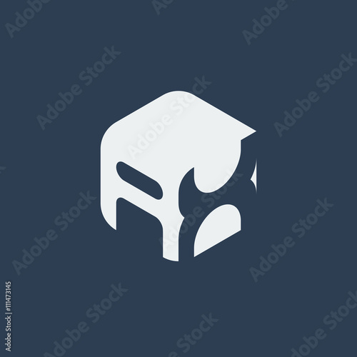 AX Logo.. Vector Graphic Business Branding Letter Element Illustration. Cube Negative Space Design. Dark Background