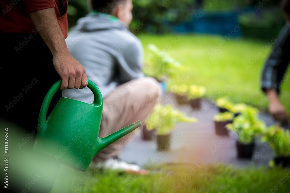 Watering by planting Watering by planting
