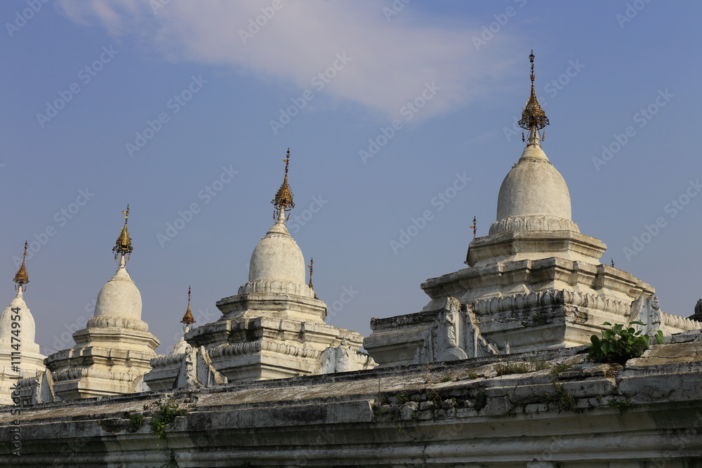 Stupas around the Sandamuni Pagoda in Mandalay, Myanmar.