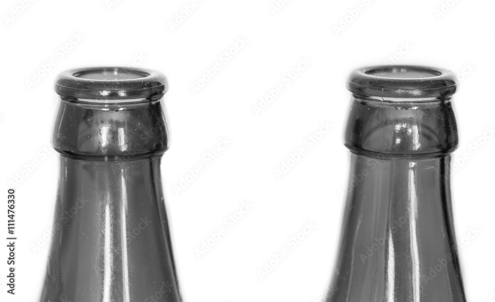 Bierflaschen, schwarz weiß, freigestellt Bierflaschen, schwarz weiß, freigestellt
