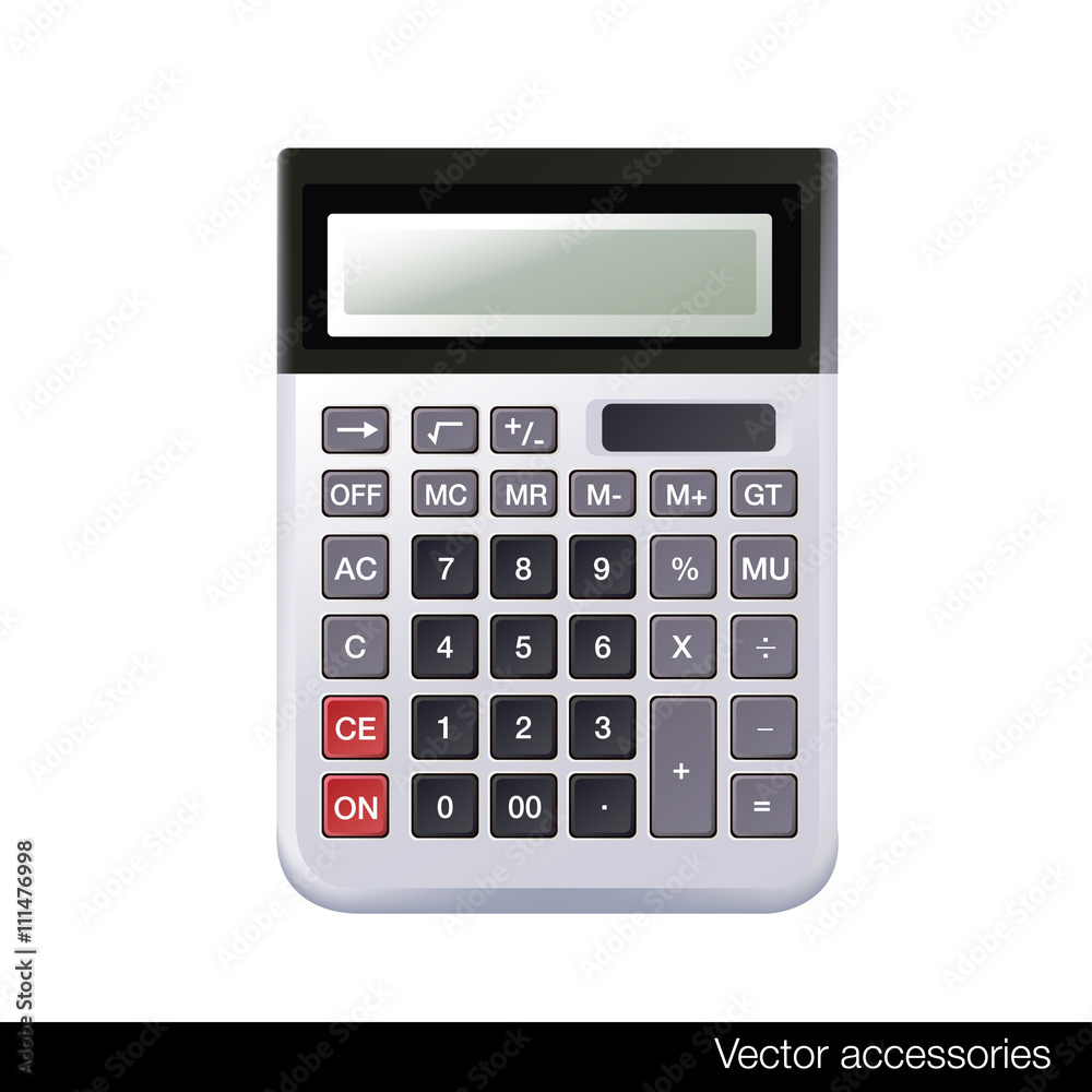 Vector Calculator isolated on white background.Vector electronic Vector Calculator isolated on white background.Vector electronic