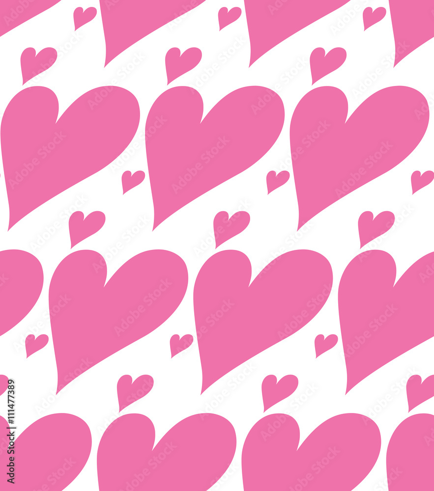 Pink hearts seamless pattern.
