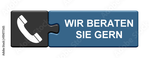 Puzzle Button zeigt Wir beraten Sie gerne photo