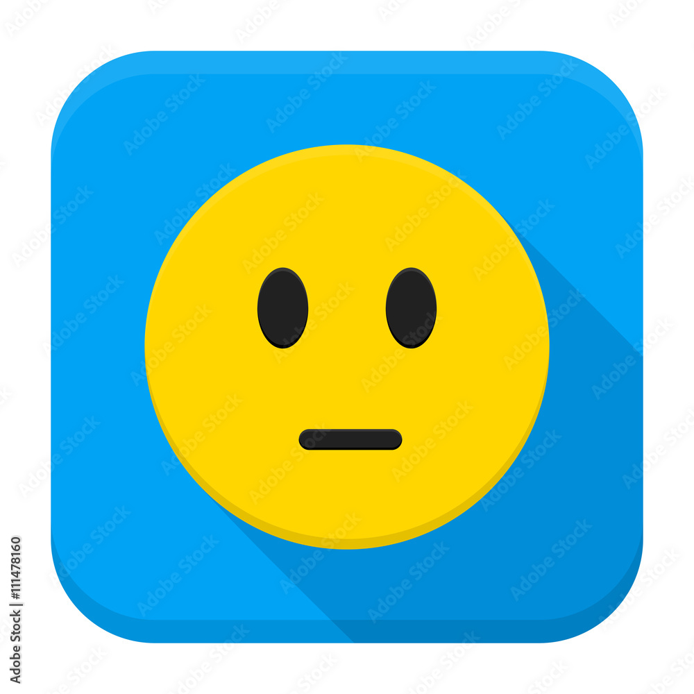 Fototapeta premium Pensive Yellow Smiley Face App Icon