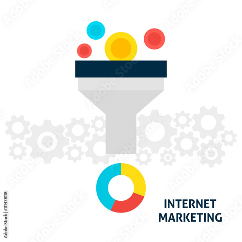 Internet Marketing Flat Concept