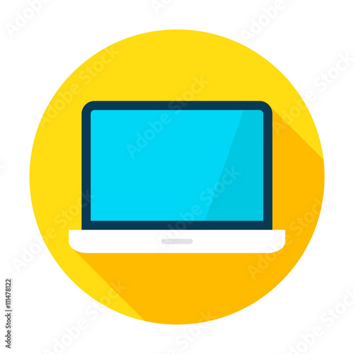 Laptop Device Flat Circle Icon