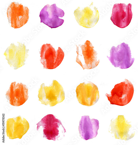 watercolor pattern colored blots on paper drawing