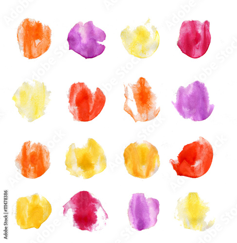 watercolor pattern colored blots on paper drawing