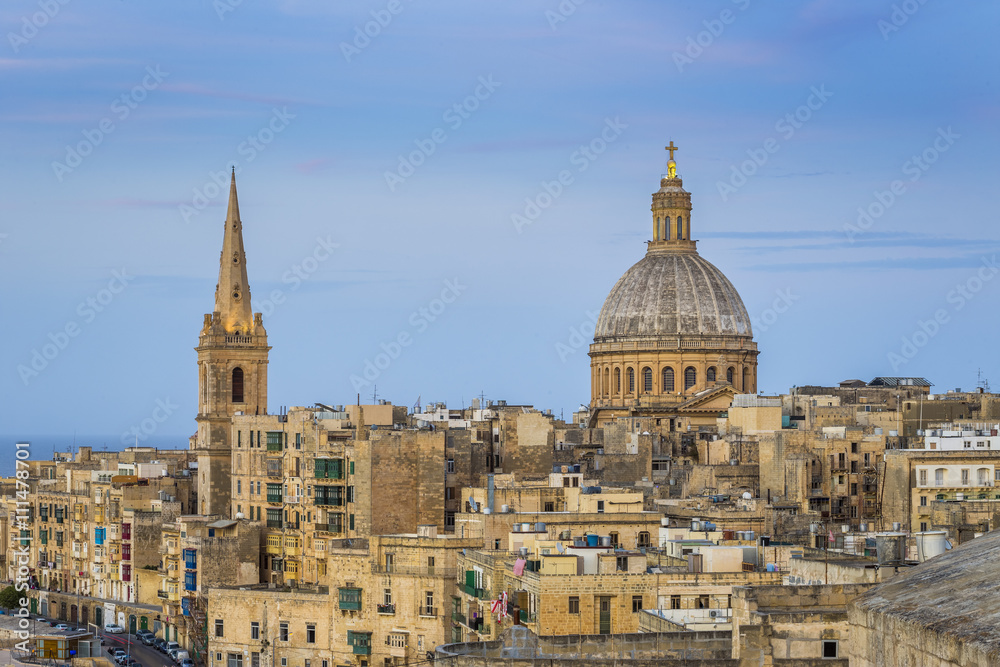 Valletta, Malta - St.Paul's Anglican Cathedral after sunset