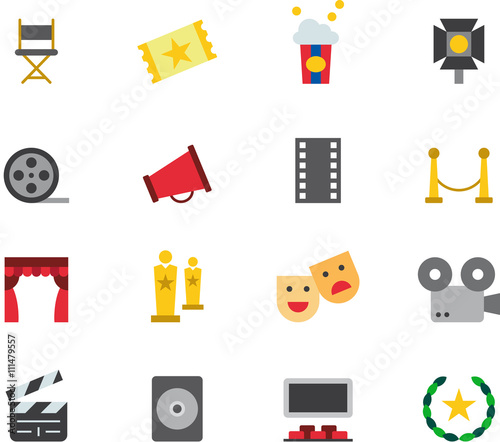 CINEMA colored flat icons