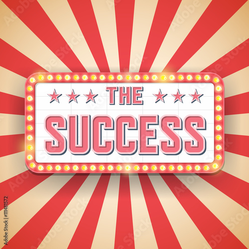 Success billboard. Retro li...