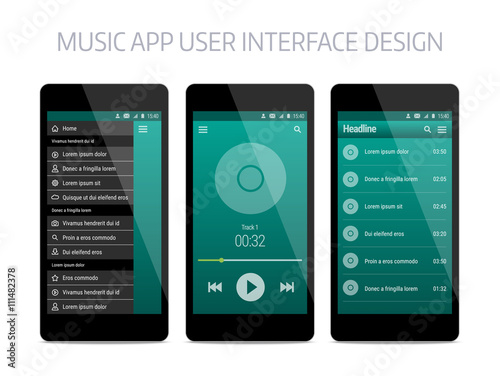 Music modern app user interface design.