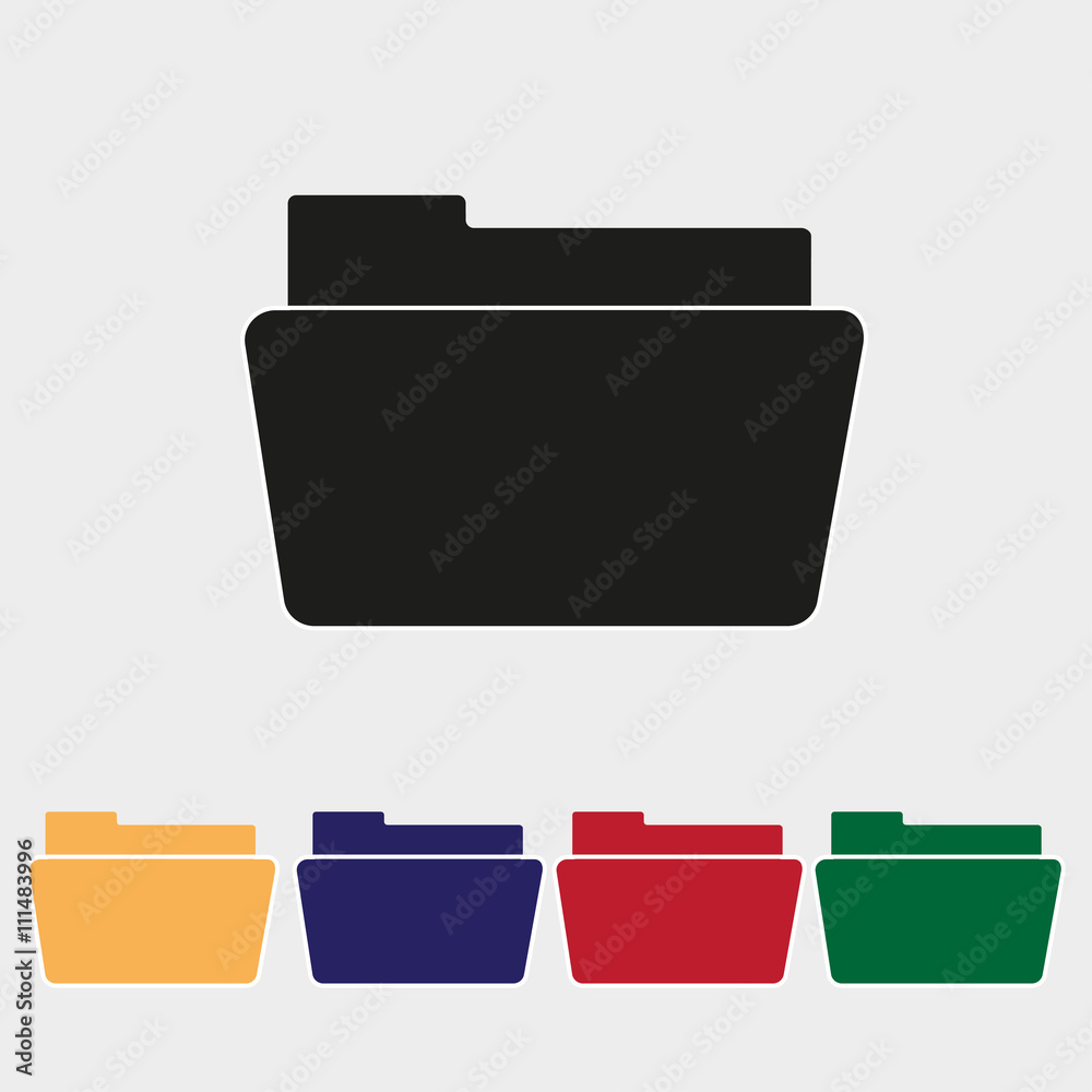 Set of icons of folders in different colors on a gray background Set of icons of folders in different colors on a gray background