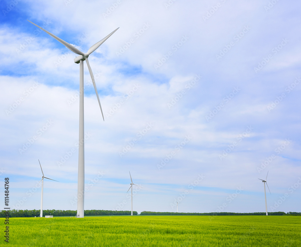 Wind turbines generating electricity. Wind turbines generating electricity.