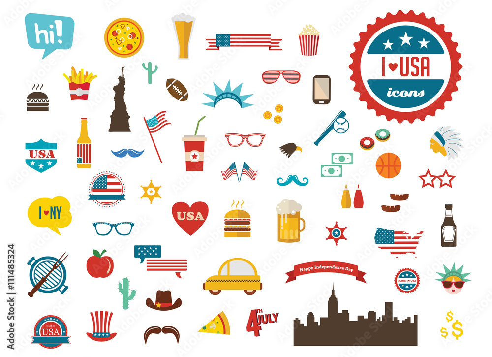 American design elements. happy independence day of America