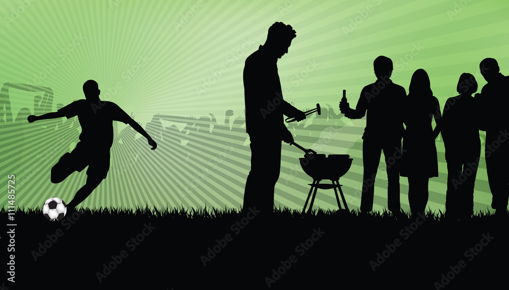 Fototapeta premium Grillen und Fußball 