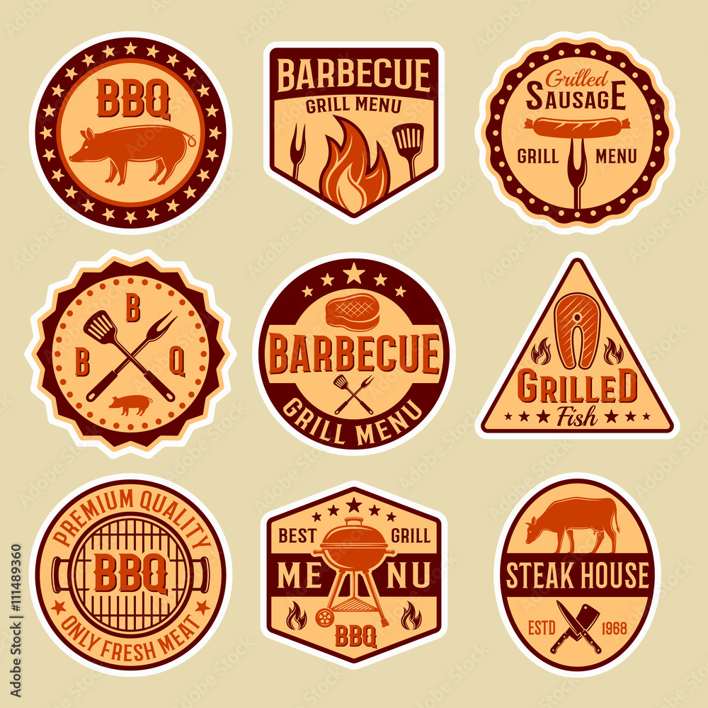 Barbecue Vintage Style Emblems