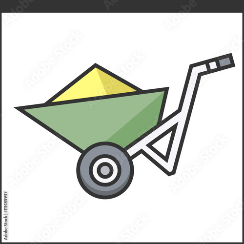 Garden wheelbarrow icon