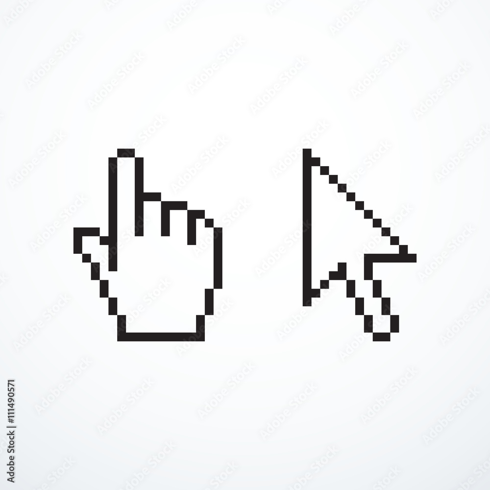 Hand and arrow cursor Hand and arrow cursor