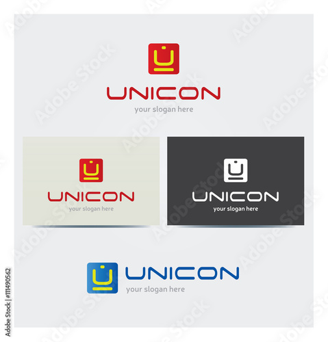 Logo Lettre U Carte de Visite et Charte Graphique Entreprise Plusieurs Couleurs