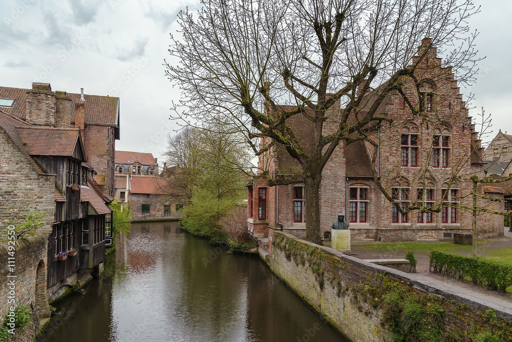 view of Bruges canal, Belgium