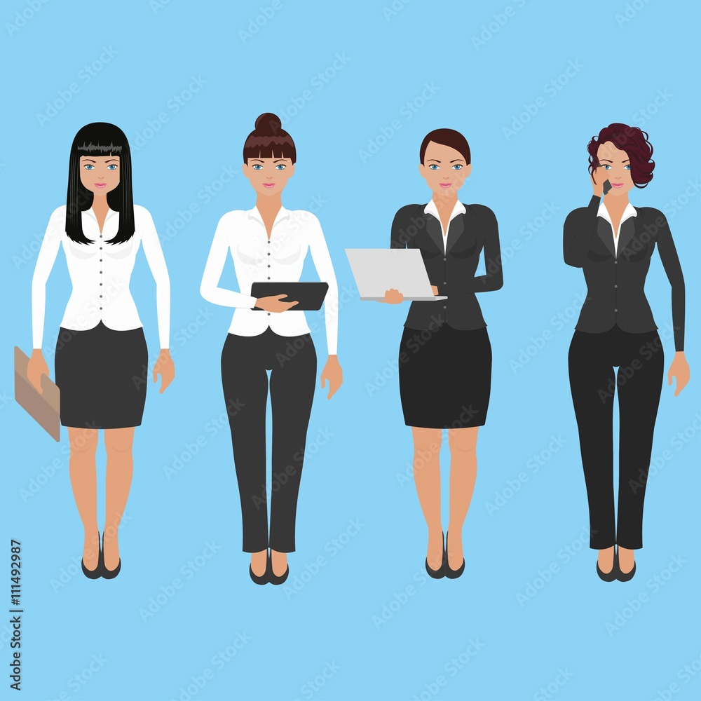 Obraz premium Young Business Woman with different haircut