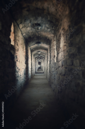 Old abandoned tunnel in the underground wine cellar © photolink
