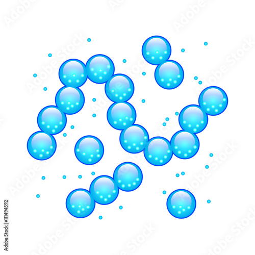 Blue circled bacteria isolated on white vector