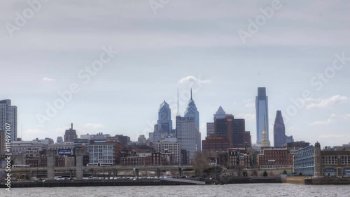 4K UltraHd A Timelapse. pan of Philadelphia across the Delaware River photo