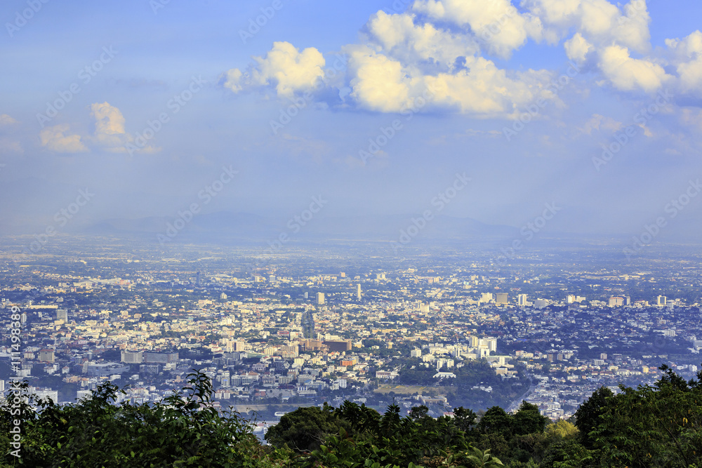 City view from the mountain in Chiang Mai, Thailand