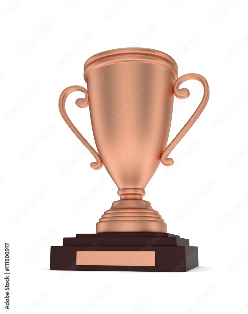 Bronze cup on white background. 3D rendering. Bronze cup on white background. 3D rendering.