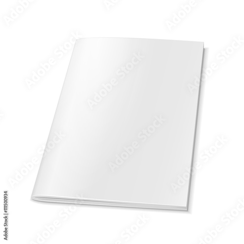 Blank Cover Of Magazine, Book, Booklet, Brochure. Illustration Isolated On White Background. Mock Up Template Ready For Your Design. Vector EPS10 photo