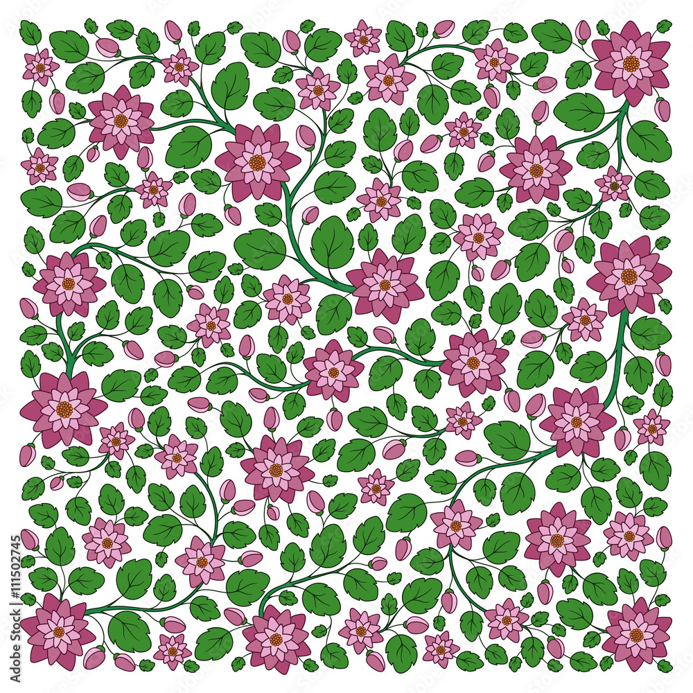 Vector illustration of square made with floral elements. Vector illustration of square made with floral elements.