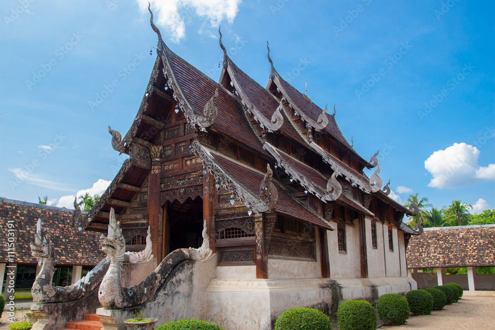 Landmark wat Ton Kain 700 years, Old wooden temple in Chiang Mai