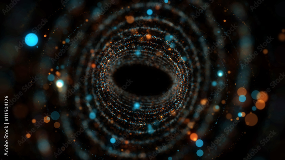 Obraz premium twirl particle background with depth of field and glow elements 