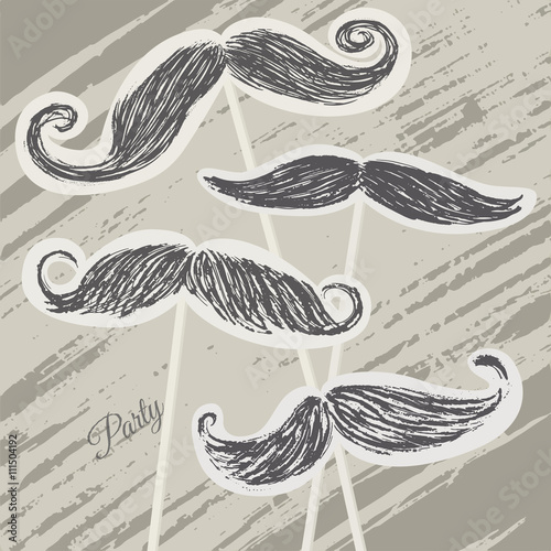 Mustache retro party background