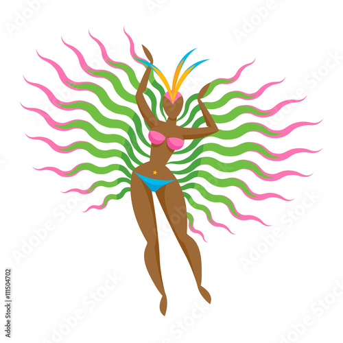 Samba dancer girl icon vector illustration.
