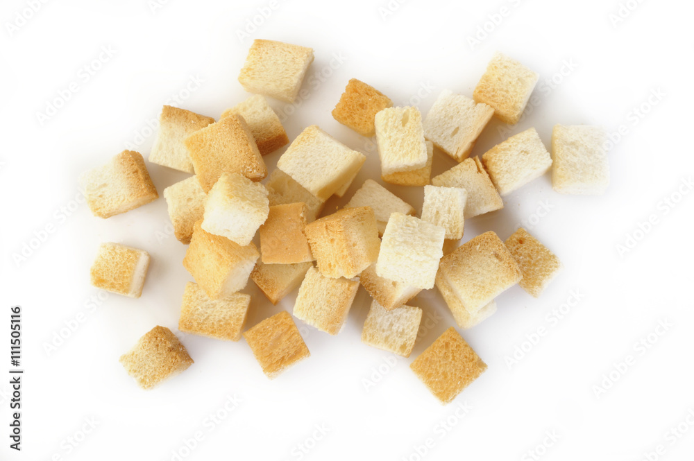bread cube on white background bread cube on white background